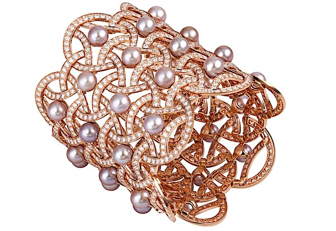 Bransoletka Cartier perły, diamenty, różowe złoto. Nowa kolekcja biżuterii Cartiera