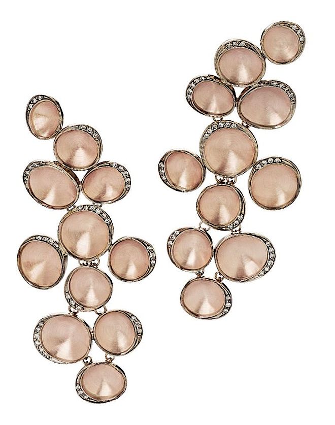  Kolczyki H.Stern w różowym złocie z diamentami. Biżuteria z Brazylii: H.Stern