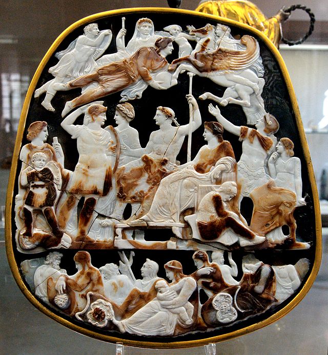 kamea z pięciu warstw sardonyksu, pochodząca z Rzymu, I w.n.e.