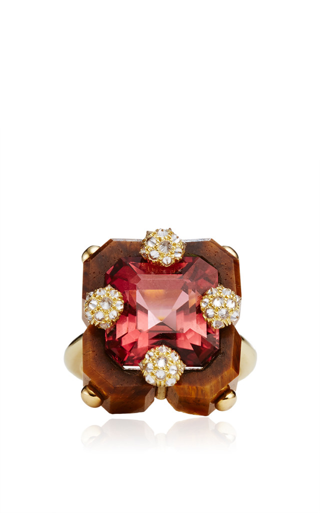 Carved-Tigers-Eye-Pink-Tourmaline-And-Diamond-Square-Duo-Ring