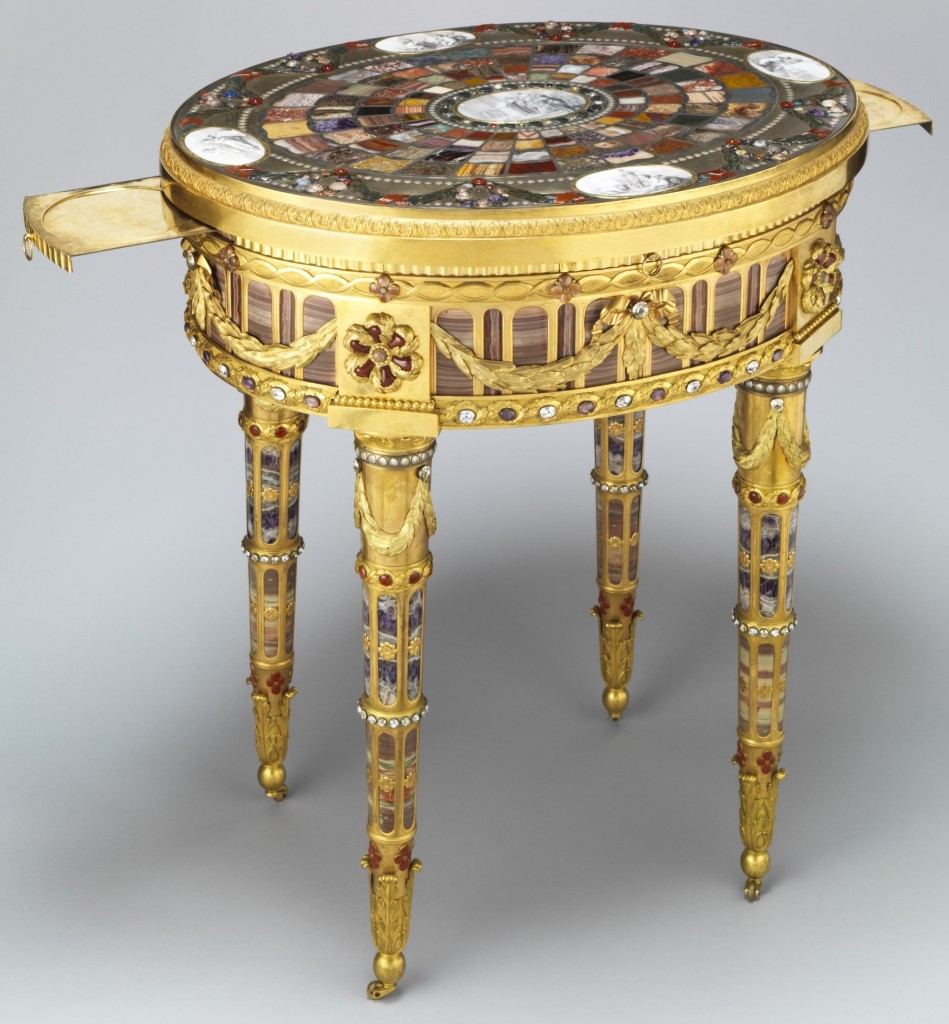 Taschen Table, wykonany w 1779 przez jubilera i złotnika Johanna-Christiana Neubera dla króla Saksonii