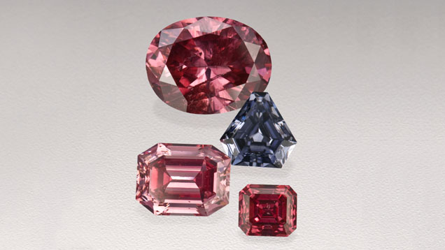 Odcienie różowych diamentów z kopalni Argyle